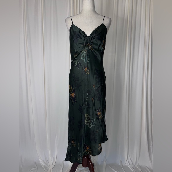 AllSaints Alexia Lilly Silk Blend Asymmetrical Slip Dress - Picture 4 of 9